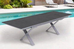 OUTFLEXX Esstischgarnitur, Silber, Alu / Spraystone / Textil, Tisch 180/280x100cm, 10 Multipositionssessel -Garden Ease Wohnen Verkaufe 22213 4.jpg