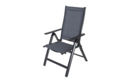 OUTFLEXX Esstischgarnitur, Anthrazit, Alu / Keramik / Textil, 180/280x100cm, 2 Multipo, 4 Stapelsessel -Garden Ease Wohnen Verkaufe 22235 13.jpg