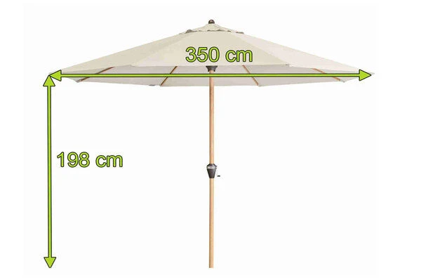 DOPPLER Alu Wood Mittelstockschirm, Natur, Alu/Polyester, 350cm, Mit Kurbel, Holzoptik 5 DOPPLER Alu Wood Mittelstockschirm, Natur, Alu/Polyester, 350cm, Mit Kurbel, Holzoptik – Bild 5
