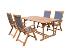 OUTFLEXX Sitzgruppe, Natur/grau, Akazie/Textilene, Ausziehtisch 150/200 X 90 Cm, 4 Multipo 5-fach -Garden Ease Wohnen Verkaufe 22808 2.jpg