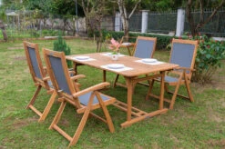 OUTFLEXX Sitzgruppe, Natur/grau, Akazie/Textilene, Ausziehtisch 150/200 X 90 Cm, 4 Multipo 5-fach -Garden Ease Wohnen Verkaufe 22808 7.jpg