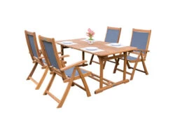 OUTFLEXX Sitzgruppe, Natur/grau, Akazie/Textilene, Ausziehtisch 150/200 X 90 Cm, 4 Multipo 5-fach -Garden Ease Wohnen Verkaufe 22808 9.jpg