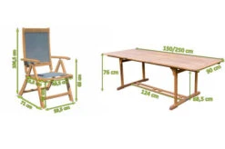 OUTFLEXX Sitzgruppe, Natur/grau, Akazie/Textilene, Ausziehtisch 150/200 X 90 Cm, 6 Multipo 5-fach -Garden Ease Wohnen Verkaufe 22809 5.jpg