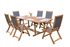 OUTFLEXX Sitzgruppe, Natur/grau, Akazie/Textilene, Ausziehtisch 150/200 X 90 Cm, 6 Multipo 5-fach -Garden Ease Wohnen Verkaufe 22809 9.jpg