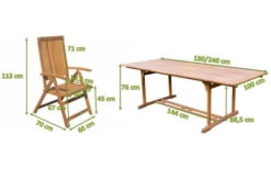 OUTFLEXX Sitzgruppe, Natur, Akazie, Ausziehtisch 180/240 X 100 Cm, 6 Multipositionssessel -Garden Ease Wohnen Verkaufe 22822 5.jpg