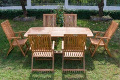 OUTFLEXX Sitzgruppe, Natur, Akazie, Ausziehtisch 180/240 X 100 Cm, 6 Multipositionssessel -Garden Ease Wohnen Verkaufe 22822 8.jpg