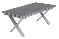 KETTLER BasicPlus Esstischgarnitur, Silber / Anthrazit, Alu / Spraystone / Textil, Tisch 180/280x100cm, 6 Stapelsessel -Garden Ease Wohnen Verkaufe 23010 4.jpg