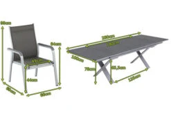 KETTLER BasicPlus Esstischgarnitur, Silber / Anthrazit, Alu / Spraystone / Textil, Tisch 180/280x100cm, 6 Stapelsessel -Garden Ease Wohnen Verkaufe 23010 5.jpg