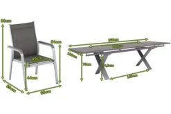 KETTLER BasicPlus Esstischgarnitur, Silber / Anthrazit, Alu / HPL / Textil, Tisch 180/280x100cm, 10 Stapelsessel -Garden Ease Wohnen Verkaufe 23045 5.jpg