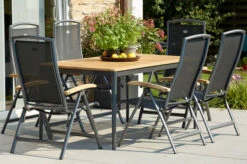 HARTMAN Silencio / RaffaeloSitzgruppe, Xerix/natur, Alu/Teak, 6 Multipo, 160/220x90cm, FSC-Teak Armlehnen