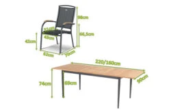 HARTMAN Silencio / RaffaeloSitzgruppe, Xerix/natur, Alu/Teak, 8 Dining Sessel, 160/220x90cm, FSC-Teak Armlehnen -Garden Ease Wohnen Verkaufe 23239 mass.jpg