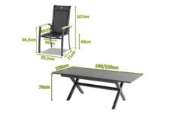 HARTMAN Xanadu / Alice Sitzgruppe, Xerix/natur, Alu/Teak/Glaskeramik, 4x4 Textilen, 4 Dining Sessel, 160/220x100cm, FSC-Teak Armlehnen -Garden Ease Wohnen Verkaufe 23247 mass.jpg