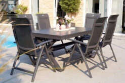 HARTMAN Xanadu / Alice Sitzgruppe, Xerix, Alu/Textilene/Glaskeramik, 6 Multipo, 160/220x100cm