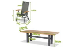 HARTMAN Sondermodell Yasmani / Primo Sitzgruppe, Xerix/natur, Alu/Teak/Glaskeramik, 8 Multipo, 220/280x100cm, FSC-Teak Armlehnen -Garden Ease Wohnen Verkaufe 23338 4.jpg