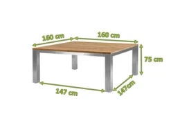 OUTFLEXX Premium Abdeckhaube Für Tische, Schwarz, Polyester, 165 X 165 X 75 Cm, Wasserbeständig, Integriertes Zugband -Garden Ease Wohnen Verkaufe 23412 5.jpg