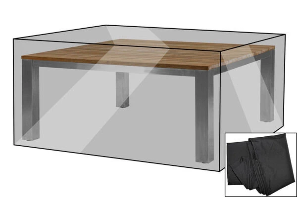 OUTFLEXX Premium Abdeckhaube Für Tische, Schwarz, Polyester, 230 X 230 X 80 Cm, Wasserbeständig, Integriertes Zugband 1 OUTFLEXX Premium Abdeckhaube Für Tische, Schwarz, Polyester, 230 X 230 X 80 Cm, Wasserbeständig, Integriertes Zugband