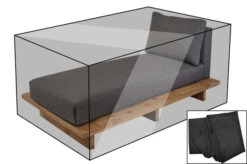 OUTFLEXX Premium Abdeckhaube Für Liegen, Schwarz, Z.B. 21682, 212 X 102 X 70 Cm, Wasserbeständig, Integriertes Zugband