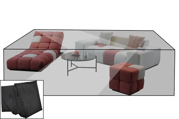 OUTFLEXX Premium Abdeckhaube Für Loungesets, Schwarz, Z.B. 23399, 215 X 160 X 52 Cm, Wasserbeständig, Integriertes Zugband 1 OUTFLEXX Premium Abdeckhaube Für Loungesets, Schwarz, Z.B. 23399, 215 X 160 X 52 Cm, Wasserbeständig, Integriertes Zugband