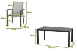 SIENA GARDEN Silva/Velia Dining Set, Anthrazit/grau, Alu/Ranotex®-Gewebe/Keramik, 160 X 90cm, Inkl. 4 Diningsessel -Garden Ease Wohnen Verkaufe 23820 5.jpg