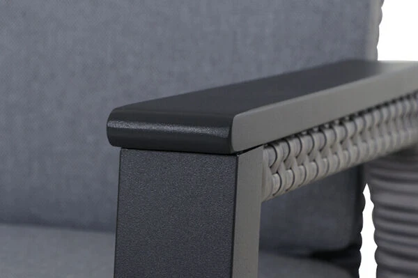 SIENA GARDEN Silva/Solea Dining Set, Anthrazit/grau/blau, Alu/Gardino®-Geflecht/Keramik, 140 X 90cm, Inkl. 4 Diningsessel, Stufenlos Verstellbar 9 SIENA GARDEN Silva/Solea Dining Set, Anthrazit/grau/blau, Alu/Gardino®-Geflecht/Keramik, 140 X 90cm, Inkl. 4 Diningsessel, Stufenlos Verstellbar – Bild 9