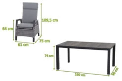 SIENA GARDEN Silva/Solea Dining Set, Anthrazit/grau/blau, Alu/Gardino®-Geflecht/Keramik, 160 X 90cm, Inkl. 4 Diningsessel, Stufenlos Verstellbar 19 SIENA GARDEN Silva/Solea Dining Set, Anthrazit/grau/blau, Alu/Gardino®-Geflecht/Keramik, 160 X 90cm, Inkl. 4 Diningsessel, Stufenlos Verstellbar -Garden Ease Wohnen Verkaufe 23843 5.jpg