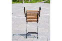 OUTFLEXX Sitzgruppe, Natur/schwarz, Stahl/FSC-Akazienholz, 120x80 Cm, 2 Klappstühle Mit Armlehnen, 2-Sitzer Bank, Pulverbeschichtet, Geölt -Garden Ease Wohnen Verkaufe 23885 07.jpg