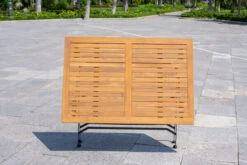 OUTFLEXX Sitzgruppe, Natur/schwarz, Stahl/FSC-Akazienholz, 120x80 Cm, 2 Klappstühle Mit Armlehnen, 2-Sitzer Bank, Pulverbeschichtet, Geölt -Garden Ease Wohnen Verkaufe 23885 12.jpg