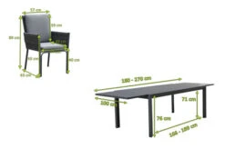 OUTFLEXX Esstischgarnitur, Anthrazit, Aluminium, Ausziehtisch 180/270x100 Cm, 6 Sessel -Garden Ease Wohnen Verkaufe 23899 5.jpg