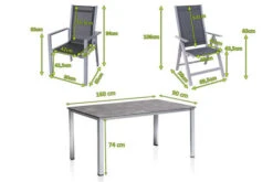 KETTLER Cubic Esstischgarnitur, Silber/anthrazit/grau, Alu/Textilene, Tisch 160x90 Cm, 4 Stapelsessel, 2 Multipo 13 KETTLER Cubic Esstischgarnitur, Silber/anthrazit/grau, Alu/Textilene, Tisch 160x90 Cm, 4 Stapelsessel, 2 Multipo -Garden Ease Wohnen Verkaufe 28710 5.jpg