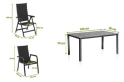 KETTLER Cubic/Basic Plus Padded Esstischgarnitur, Anthrazit, Alu/Kettalit/Textilene, 160x90 Cm, 4 Stapel/ 2 Multipos -Garden Ease Wohnen Verkaufe 28774 5.jpg