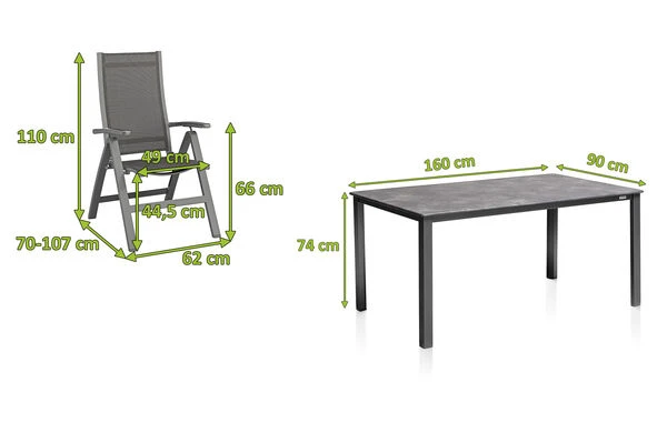 KETTLER Cubic/Altura Esstischgarnitur, Anthrazit, Alu/Kettalit/Textilene, 160x90 Cm, 4 Multipos 5 KETTLER Cubic/Altura Esstischgarnitur, Anthrazit, Alu/Kettalit/Textilene, 160x90 Cm, 4 Multipos – Bild 5
