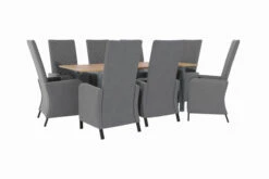 OUTFLEXX Malaga Sitzgruppe, Natur/anthrazit/flanelle, FSC-Teak/Edelstahl/Alu/Sunbrella, 150/200x90cm, 8 Sessel, Plattenstärke 20mm, Verstellbare Rückenlehne -Garden Ease Wohnen Verkaufe 28873 CGI 03.jpg
