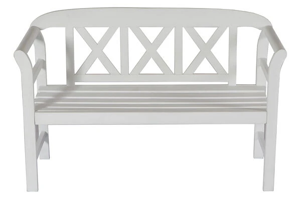 VILLANA Gartenbank, Weiß, Akazienholz, 128 X 54 X 81 Cm, 2 Personen 4 VILLANA Gartenbank, Weiß, Akazienholz, 128 X 54 X 81 Cm, 2 Personen – Bild 4
