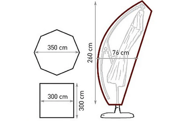 BELARDO Schutzhülle Für Ampelschirme Bis Ø 350 Bzw. 300 X 300 Cm, Silbergrau, Polyethylen, 76 X 76 X 260 Cm, Verstärkte Ösen 2 BELARDO Schutzhülle Für Ampelschirme Bis Ø 350 Bzw. 300 X 300 Cm, Silbergrau, Polyethylen, 76 X 76 X 260 Cm, Verstärkte Ösen – Bild 2