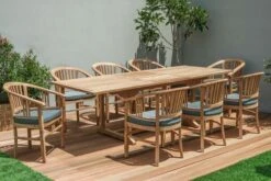 OUTFLEXX Esstischgarnitur, Teakholz, Ausziehtisch 160/210x90cm, 8 Armlehnensessel, Inkl. Polster -Garden Ease Wohnen Verkaufe 2 19367.jpg