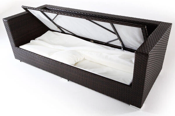 OUTFLEXX 3-Sitzer Sofa, Braun, Polyrattan,210x85x70cm, Inkl. Polster + Wasserfeste Kissenbox 2 OUTFLEXX 3-Sitzer Sofa, Braun, Polyrattan,210x85x70cm, Inkl. Polster + Wasserfeste Kissenbox – Bild 2