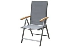 OUTFLEXX Set, Silber, 200/300 X 100 Cm, Edelstahl/Teak, Ausziehtisch, 6 Stapelstühle, 2 Multipositionssessel -Garden Ease Wohnen Verkaufe 3 14150 1.jpg