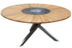 OUTFLEXX Sitzgruppe, Schwarz, Edelstahl/FSC-Teak, Ø 170 Cm, 6 Freischwinger, Inkl. Drehbarer Granitplatte + Eiskühler -Garden Ease Wohnen Verkaufe 3 16570.jpg