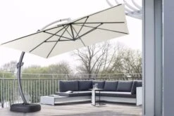 OUTFLEXX Luxus Ampelschirm, Anthrazit/creme, Edelstahl/Aluminium, 350x350cm, Inkl. Schirmständer Und Schutzhülle -Garden Ease Wohnen Verkaufe 3 18351.jpg