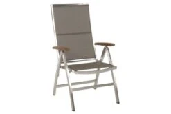 STERN Cardiff Set, Silber/taupe, Edelstahl/Teak, Tisch A-Gestell 200 X 100 Cm, 6 Stapel-, 2 Multipositionssessel -Garden Ease Wohnen Verkaufe 3 19714.jpg