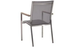 STERN Cardiff Esstischgruppe, Silber/silbergrau, Edelstahl/Teak, Tisch 200 X 100 Cm, 6 Stapel-, 2 Multipositionssessel -Garden Ease Wohnen Verkaufe 3 19777.jpg