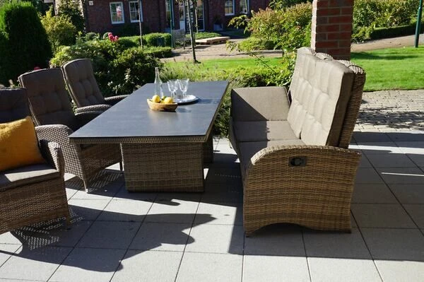 Ploß Rabida Comfort Dining / Lounge 3-Sitzer Sofa, Champagner-meliert, Polyrattan, 210x85x112 Cm, Verstellbar 3 Ploß Rabida Comfort Dining / Lounge 3-Sitzer Sofa, Champagner-meliert, Polyrattan, 210x85x112 Cm, Verstellbar – Bild 3