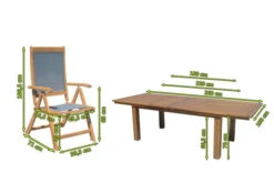 OUTFLEXX Esstischgarnitur, Natur/grau, FSC-Akazie/Textilene, Tisch 180/220/260 X 100 Cm, 6 Klappstühle, Ausziehbar -Garden Ease Wohnen Verkaufe 3 20650.jpg