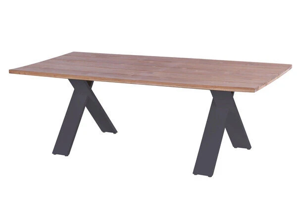 HARTMAN Xanadu / Alice Sitzgruppe, Xerix/schwarz, Alu/Teakholz, 4x4 Textilen, 8 Stapelsessel, 220x100cm 2 HARTMAN Xanadu / Alice Sitzgruppe, Xerix/schwarz, Alu/Teakholz, 4x4 Textilen, 8 Stapelsessel, 220x100cm – Bild 2