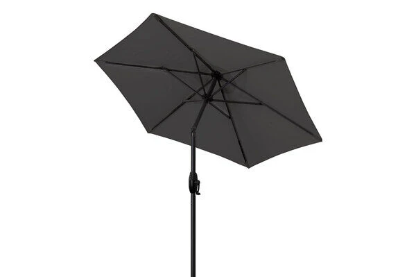 DOPPLER Basic Lift Neo Mittelstockschirm, Anthrazit, Alu/Polyester, Ø180 Cm, Mit Kurbel, Höhenverstellbar 3 DOPPLER Basic Lift Neo Mittelstockschirm, Anthrazit, Alu/Polyester, Ø180 Cm, Mit Kurbel, Höhenverstellbar – Bild 3