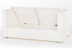 OUTFLEXX 2-Sitzer Sofa, Weiß, Polyrattan, 152x85x70cm, Inkl. Polster, Wasserfeste Kissenbox 6 OUTFLEXX 2-Sitzer Sofa, Weiß, Polyrattan, 152x85x70cm, Inkl. Polster, Wasserfeste Kissenbox -Garden Ease Wohnen Verkaufe 3 2511 2 BOX.jpg