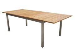 OUTFLEXX Set, Silber, 200/300 X 100 Cm, Edelstahl/Teak, Ausziehtisch, 6 Stapelstühle, 2 Multipositionssessel -Garden Ease Wohnen Verkaufe 4 14150 1.jpg
