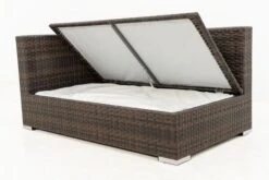 OUTFLEXX 2-Sitzer Ecksofa, Braun Marmoriert, Polyrattan, 145 X 85 X 70 Cm, Wasserfeste Kissenbox, Armlehne Re. 14 OUTFLEXX 2-Sitzer Ecksofa, Braun Marmoriert, Polyrattan, 145 X 85 X 70 Cm, Wasserfeste Kissenbox, Armlehne Re. -Garden Ease Wohnen Verkaufe 4 15734 4 BOX.jpg