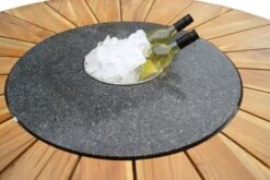 OUTFLEXX Sitzgruppe, Schwarz, Edelstahl/FSC-Teak, Ø 170 Cm, 6 Freischwinger, Inkl. Drehbarer Granitplatte + Eiskühler -Garden Ease Wohnen Verkaufe 4 16570.jpg