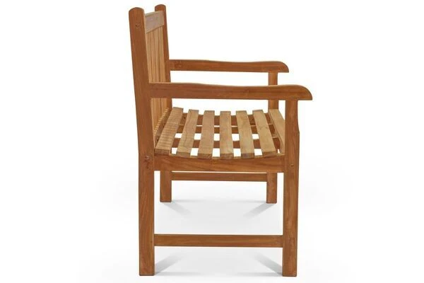 OUTFLEXX Ontario 2-Sitzer Gartenbank, Natur, Teakholz, 120x62x92cm, Fein Geschliffen 4 OUTFLEXX Ontario 2-Sitzer Gartenbank, Natur, Teakholz, 120x62x92cm, Fein Geschliffen – Bild 4